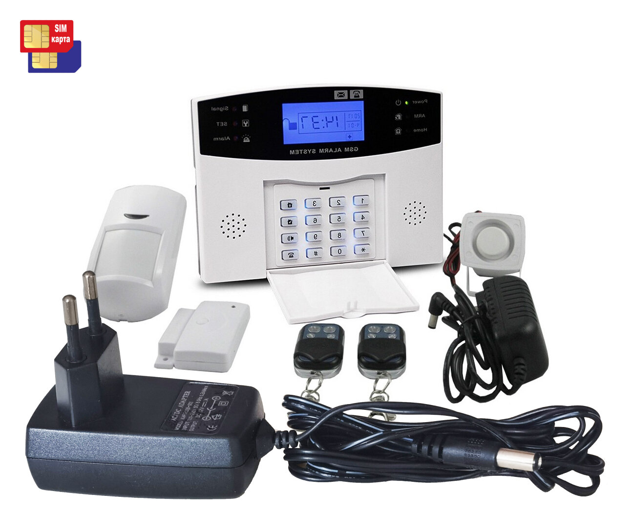 Автоматическая автономная охранная GSM/WiFi сигнализация - Страж-GSM/WiFi-Сигнал (S18731PG5) (для помещения / для защиты, двери / оповещения)