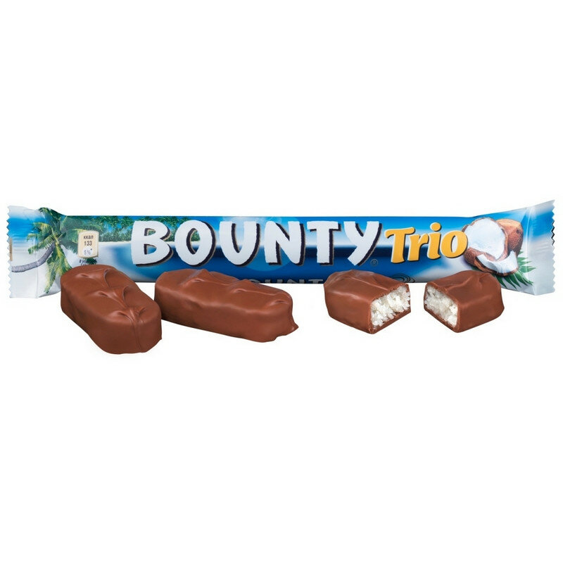 Шоколадный батончик Bounty трио 82,5г - фотография № 1