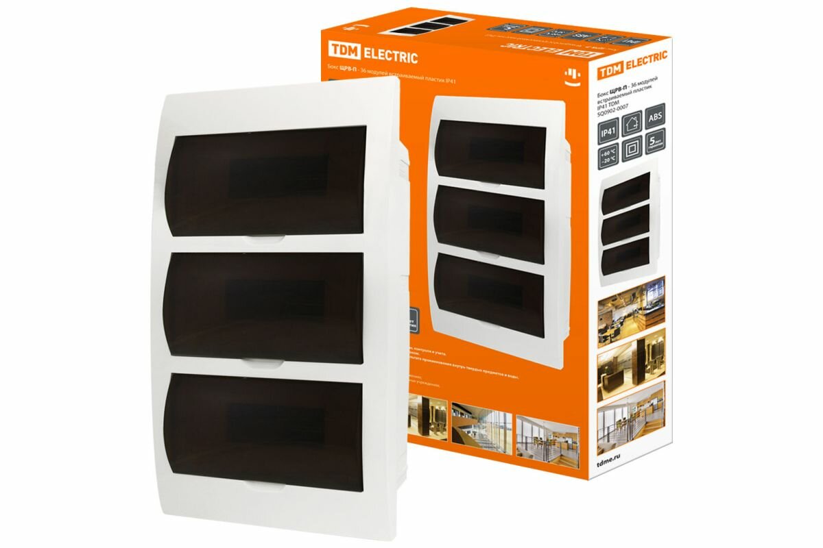 фото Бокс ЩРВ-П-36 модулей встраиваемый пластик IP41 TDM