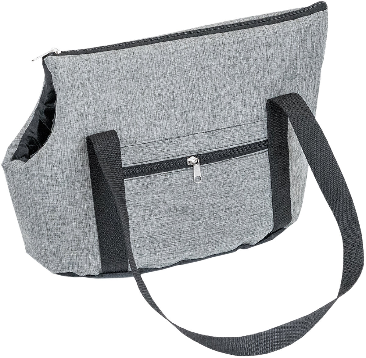 фото Сумка переноска ZooM Jazz № 2 с 2 карманами катионик поролон серая Йоркширский терьер, чихуахуа 39 х 19 х 26 см (1 шт)