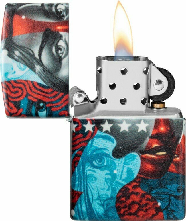 Зажигалка Zippo Tristan Eaton с покрытием White Matte, латунь/сталь, разноцветная, 38x13x57 мм - фотография № 4
