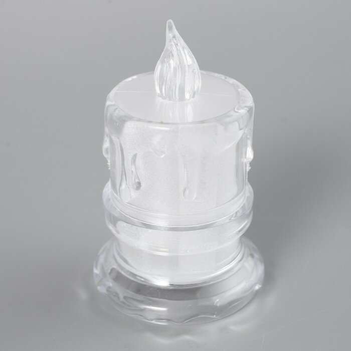 Ночник "Морозная свеча" LED от батареек 3хAG13 белый 4,5х4,5х8 см - фотография № 4