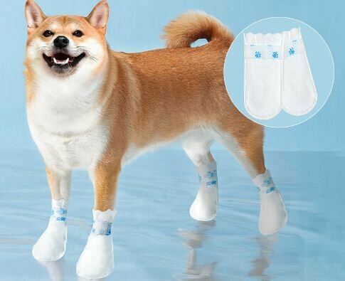 Обувь для домашних животных одноразовые водонепроницаемые и пылезащитные бахилы для собак, нескользящие размер L - фотография № 1
