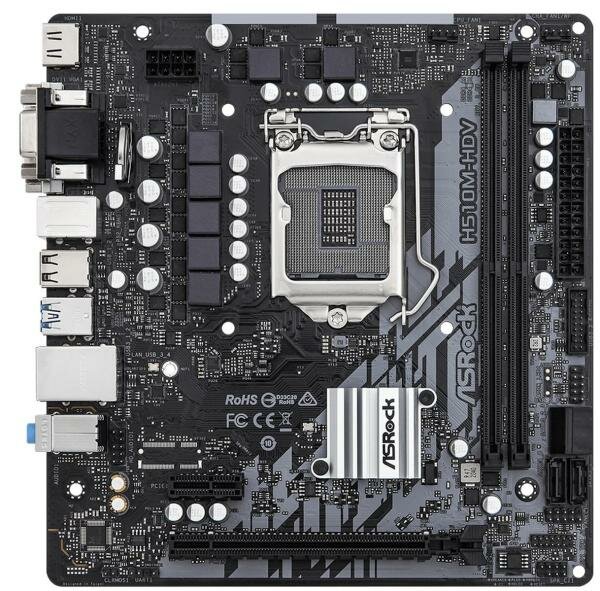 Материнская плата ASRock H510M-HDV R2.0 Socket 1200 H510 2xDDR4 2xPCI-E 16x 1xPCI-E 1x 4xSATA III mATX Retail