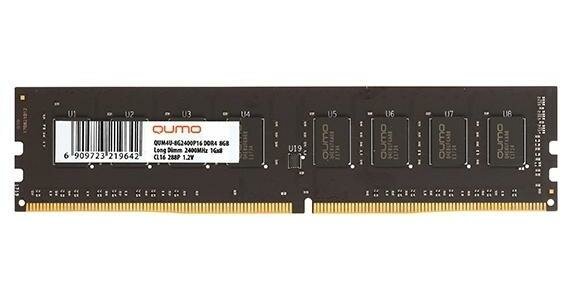 Оперативная память для компьютера 16Gb (1x16Gb) PC4-25600 3200MHz DDR4 DIMM CL22 QUMO QUM4U-16G3200P22