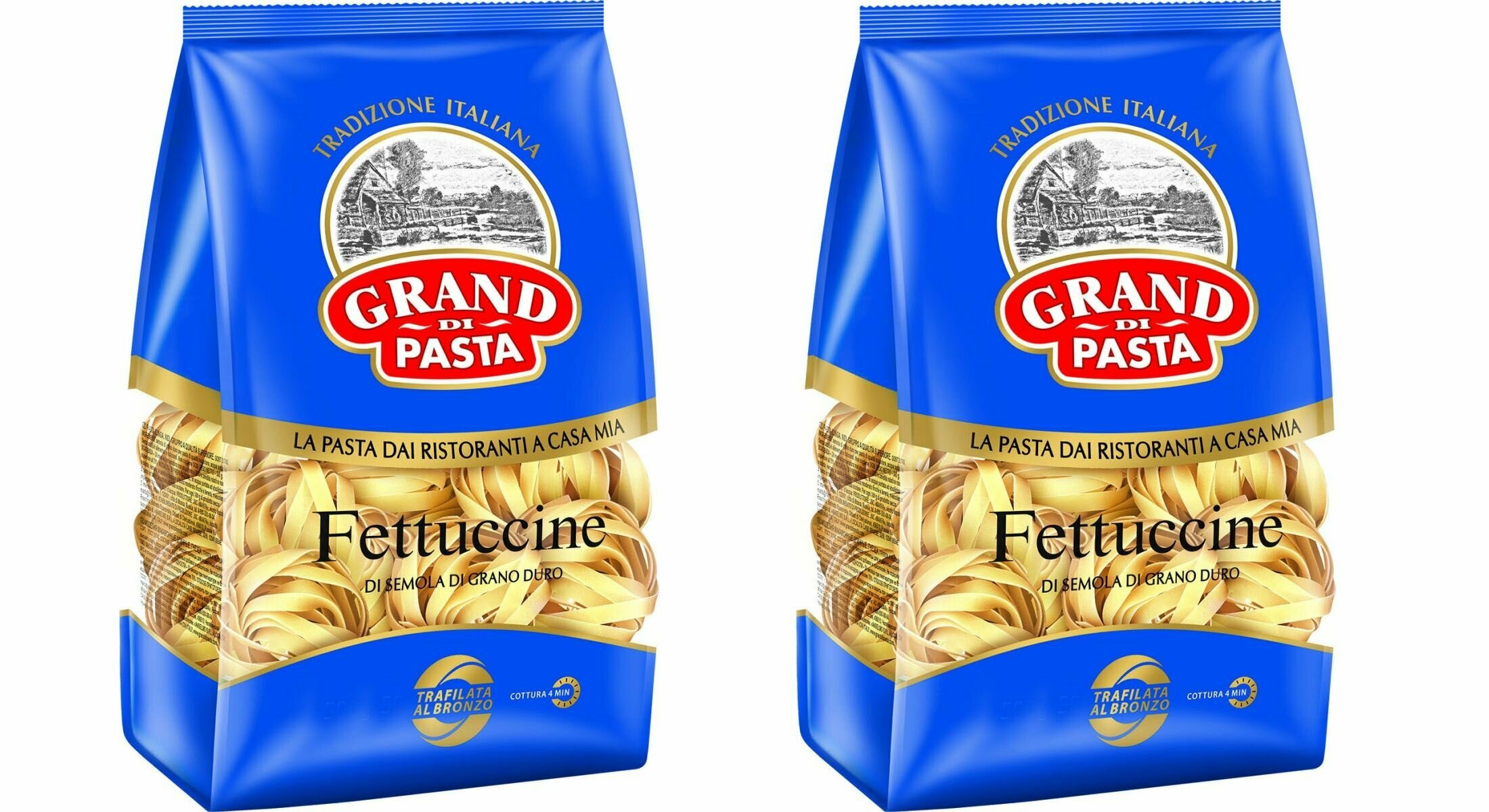 Макароны Fettuccine Grand di Pasta 2шт по 250 г - фотография № 1