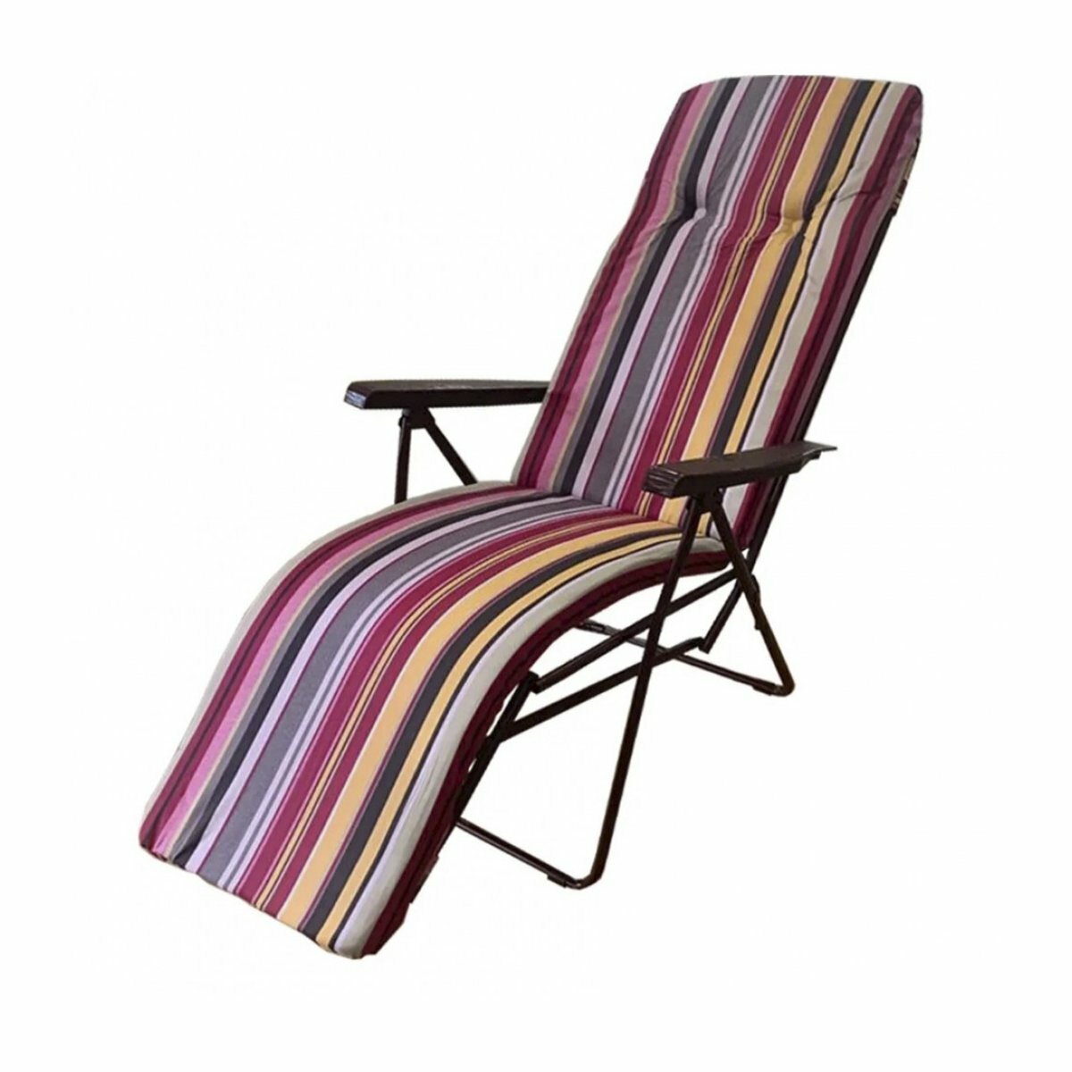 Кресло-шезлонг складное Olsa Альберто, с подлокотниками, каркас бордовый
