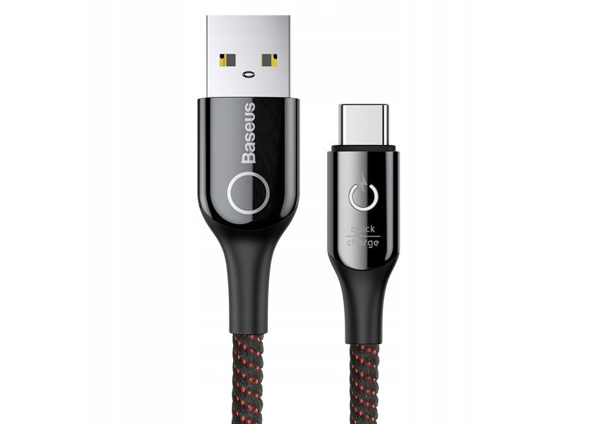 Кабель Baseus C-Shaped Intelligent Power-Off Cable USB For Type-C 3A 1M CATCD-01 (Black)