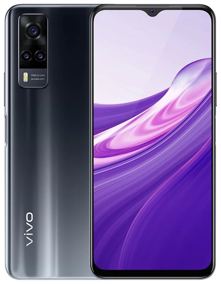 Смартфон vivo Y31 4/64 ГБ, черный асфальт (RU)