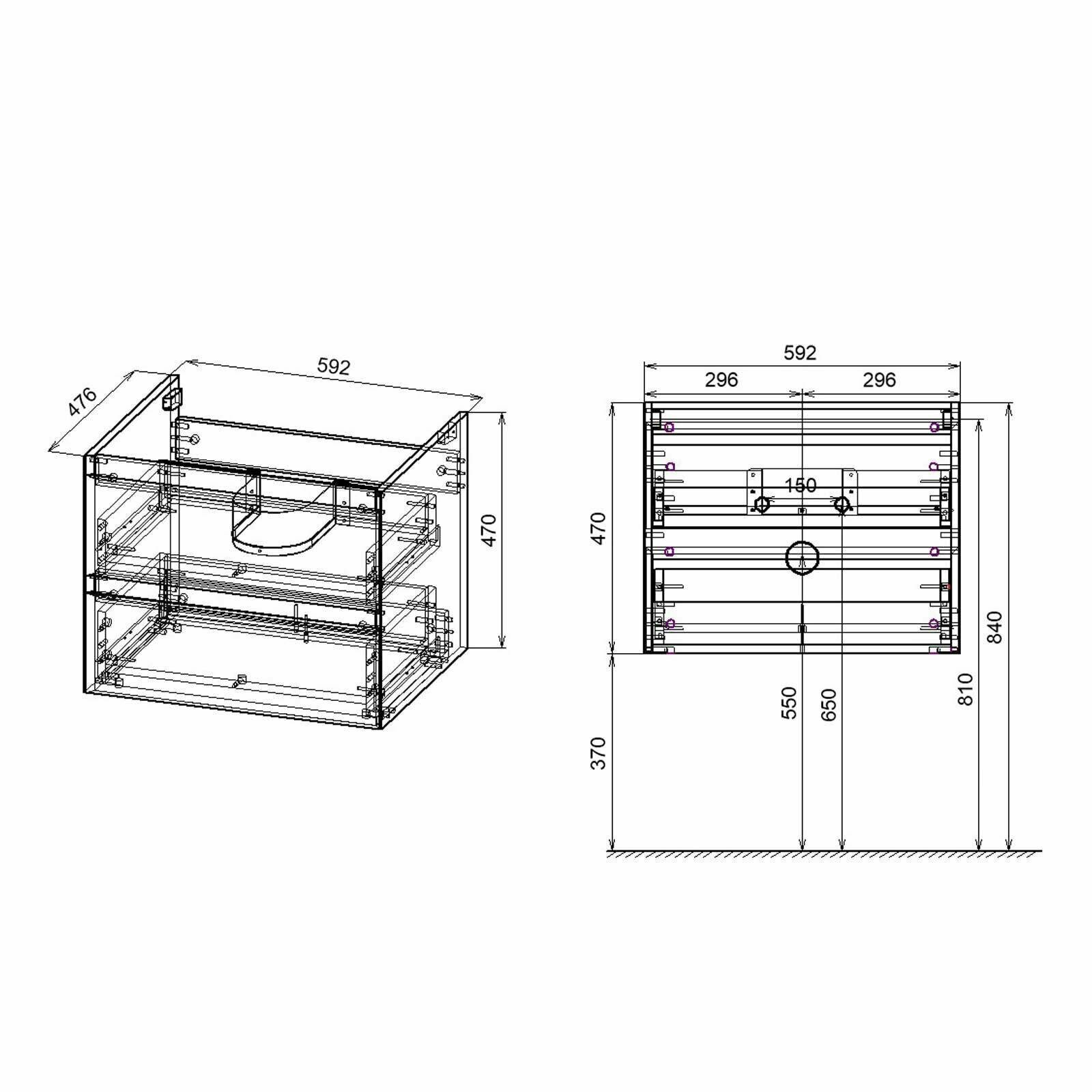 Тумба под раковину Vincea Luka 60 VMC-2L600NO N.Oak - фото №11