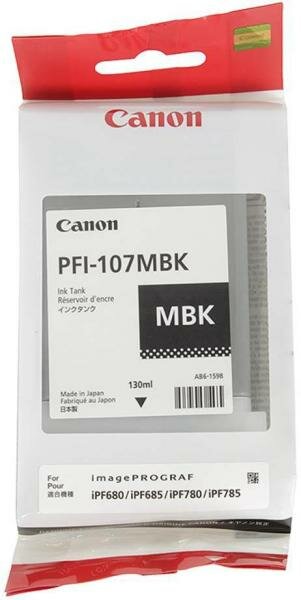 Картридж Canon PFI-107 MBK для iPF680/685/780/785 черный матовый 6704B001