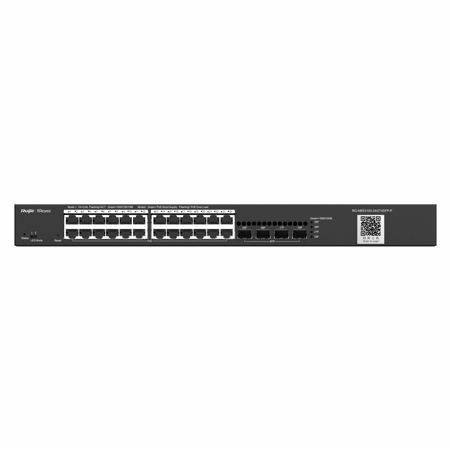 Коммутатор Reyee RG-NBS3100-24GT4SFP-P black