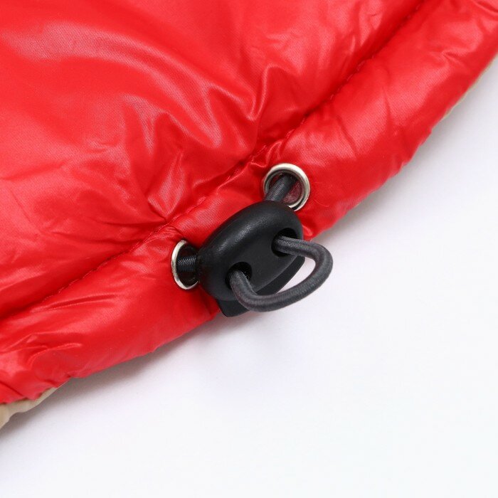 Куртка для собак с утяжкой размер 10 (ДС 25, ОГ 34,ОШ 24), золото-красная - фотография № 8