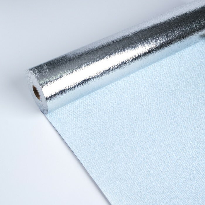 Панель ПВХ самоклеящаяся в рулоне светло-голубая, 2,8м, 50см, толщ2мм - фотография № 1