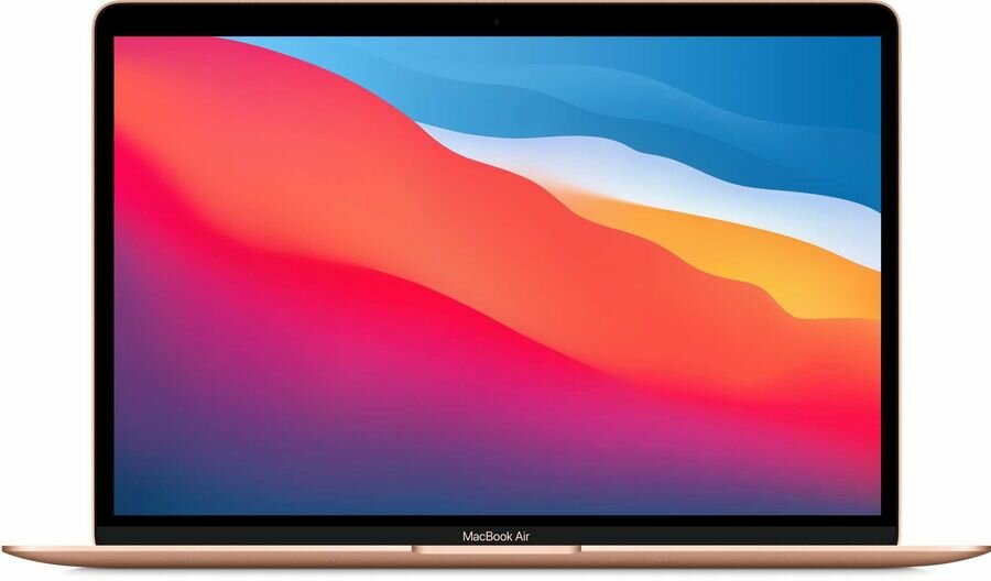 Ноутбук Apple MacBook Air A2337, 13.3", IPS, Apple M1 8 core 8ГБ, 256ГБ SSD, Mac OS, MGND3LL/A, золотой