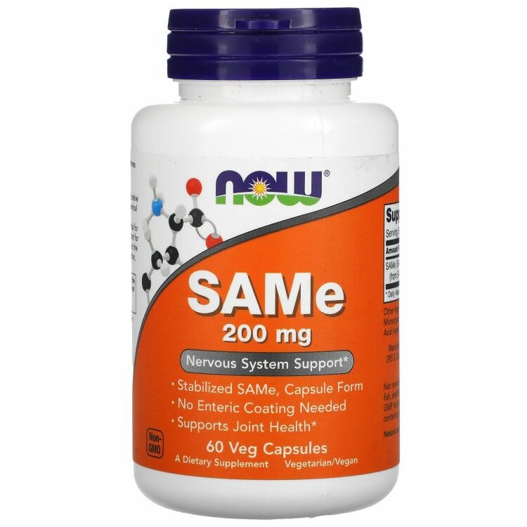 Now Foods SAMe 200 мг 60 vcaps