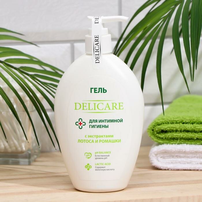 Гель для интимной гигиены "Delicare", с экстрактом лотоса и ромашки, 270 мл