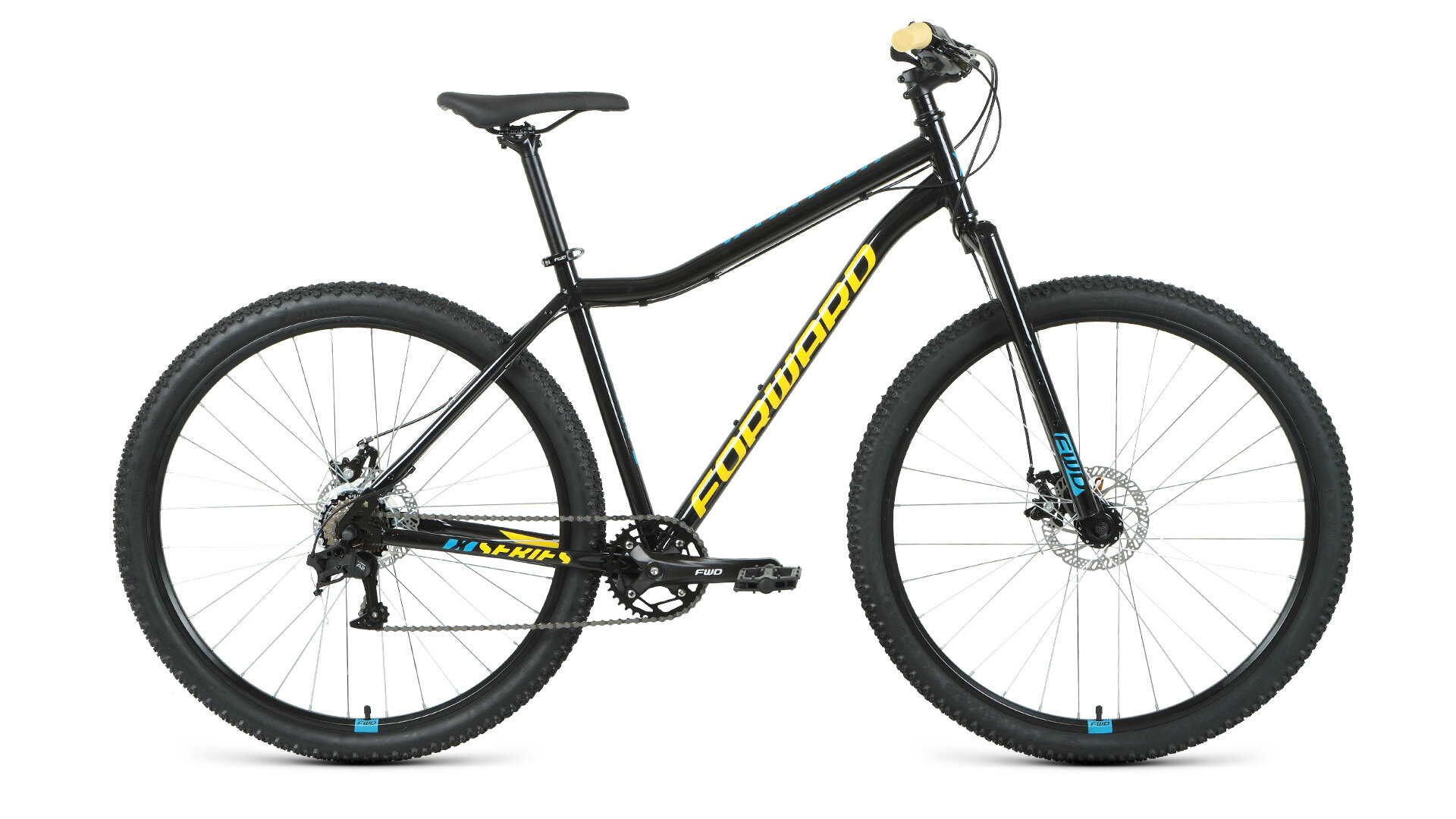 Горный велосипед Forward Sporting 29 X, год 2021, ростовка 19, цвет Черный-Желтый