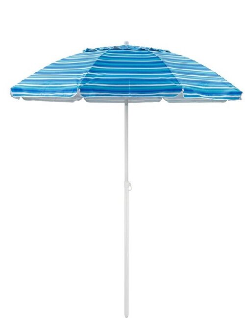 Пляжный зонт, 2,2 м, с клапаном, с наклоном, Премиум Oxford (принт голубые полосы) в чехле 220/8P