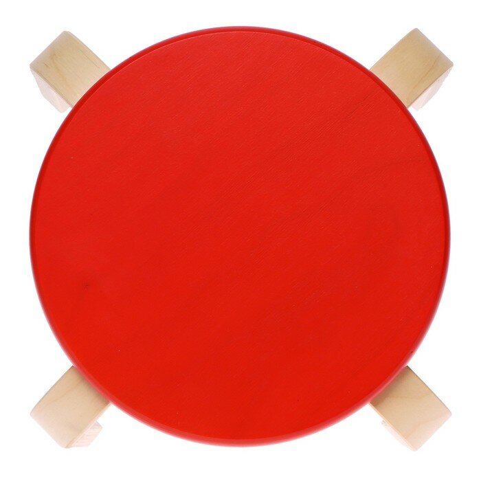Табурет "Ромашка", цвет красный, прозрачный лак, 1 гр. роста - фотография № 2