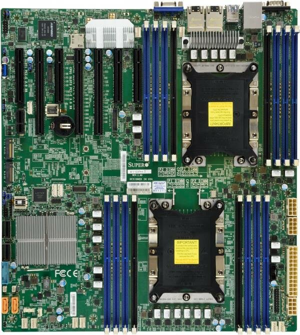 Материнская плата Supermicro Motherboard 2xCPU X11DPH-I 2nd Gen Xeon Scalable 205W/16xDIMM/10xSATA3/C612 RAID0/1/5/10/2x1