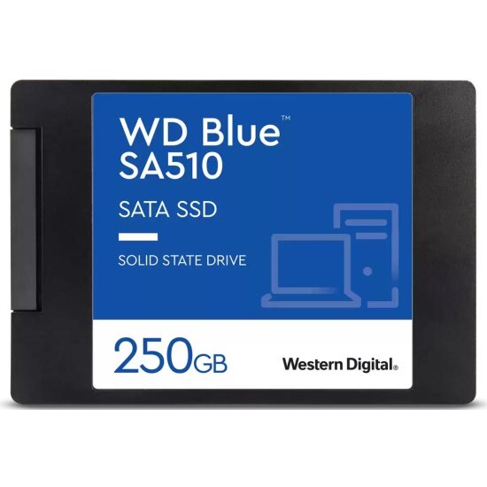 SSD диск WESTERN DIGITAL WD 2.5" Blue 250Gb SATA III 3D SLC (WDS250G3B0A)