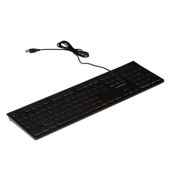 Gembird Клавиатура Gembird KB-250L, игровая, проводная, 104 клавиши, подсветка, USB, чёрная