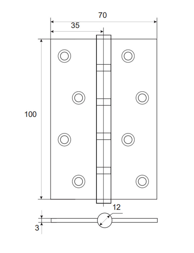 Петля Apecs 100*70-В4-Steel-ВLM - фотография № 3