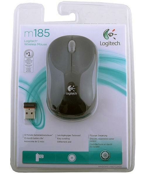 Logitech Wireless Mouse M185 Grey-Black USB