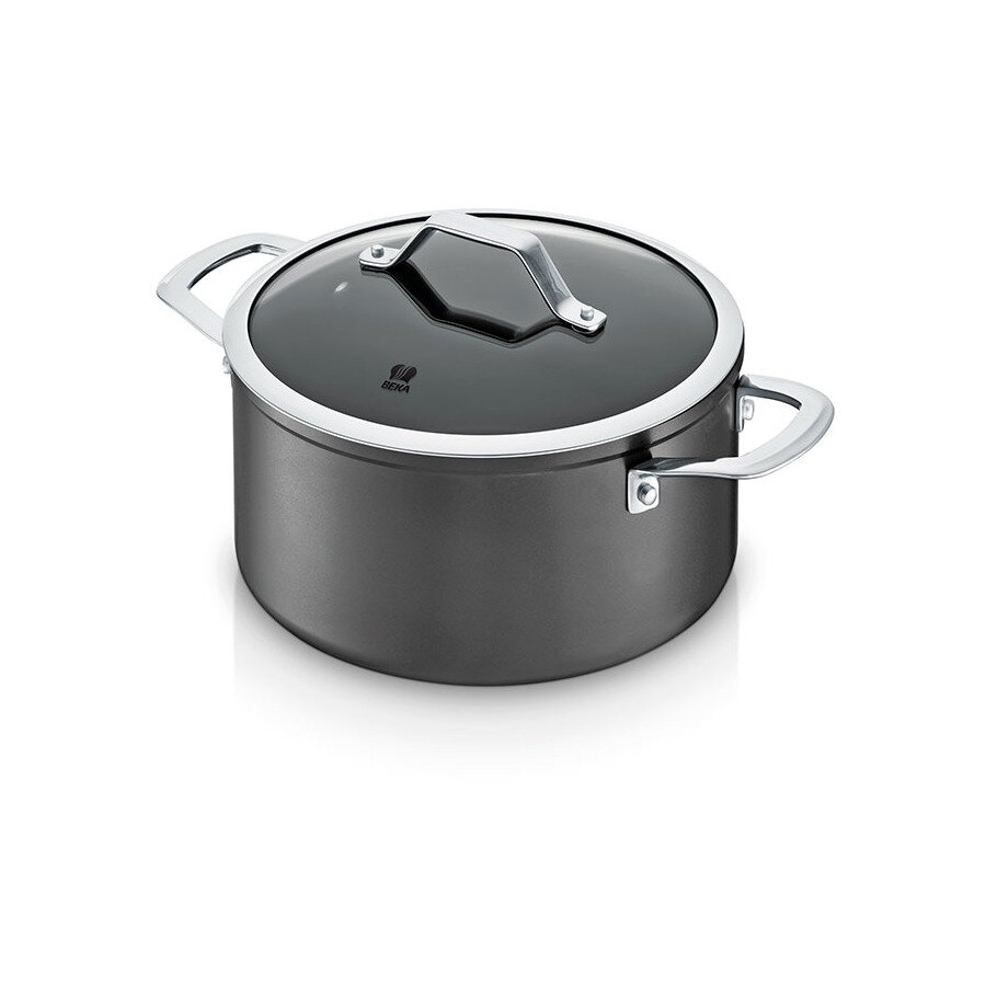 фото Кастрюля антипригарная с крышкой для индукции и духовки Beka TITAN 28 см, 7 л, алюминий кованый