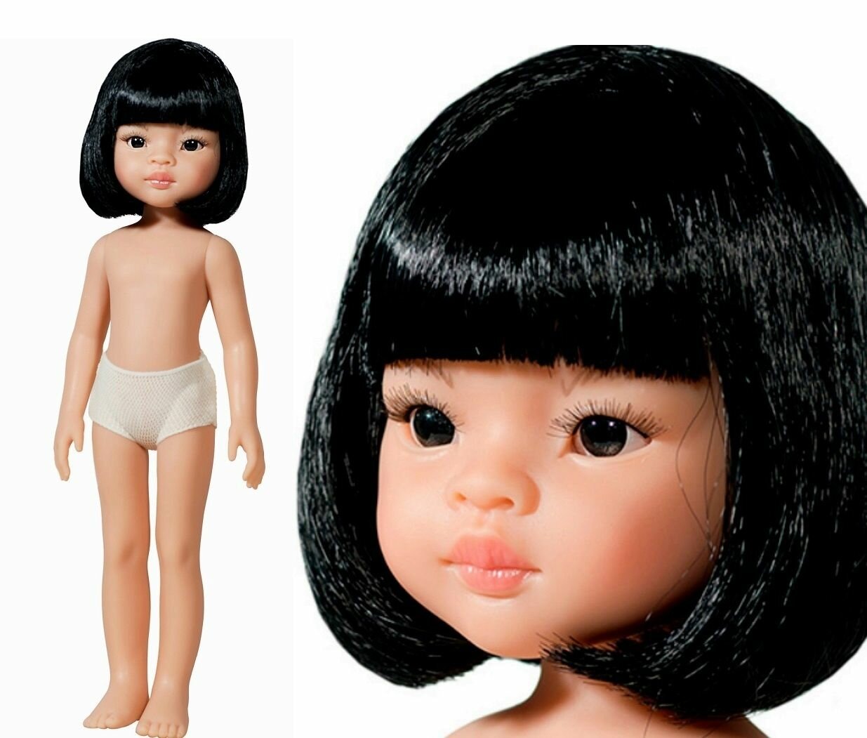 Виниловые куклы Паола Рейна (Paola Reina) - Кукла Лиу без одежды (каре, глаза черные)