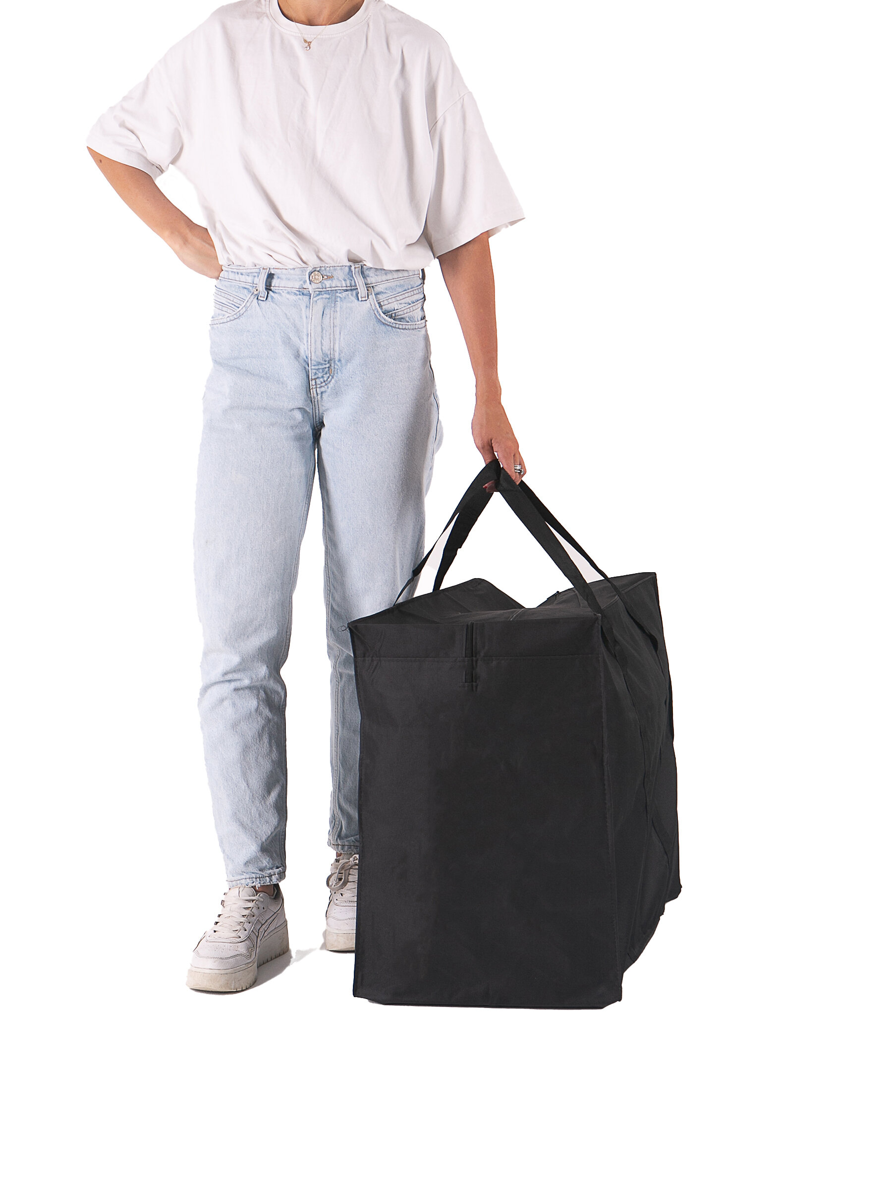 Тканевая хозяйственная сумка-баул для переезда малая 58х47х31см 86л - фотография № 8