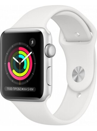 Умные часы Apple Watch Series 3 42 мм Aluminium Case (MTF22) серебристый/белый