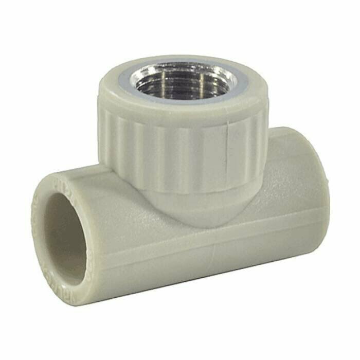 фото Тройник PP-R комбинированный серый Дн 25х3/4" ВР VALFEX 10127025Г