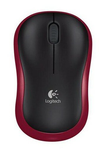 Мышь Logitech M185 красный оптическая (1000dpi) беспроводная USB1.1 для ноутбука (2but)