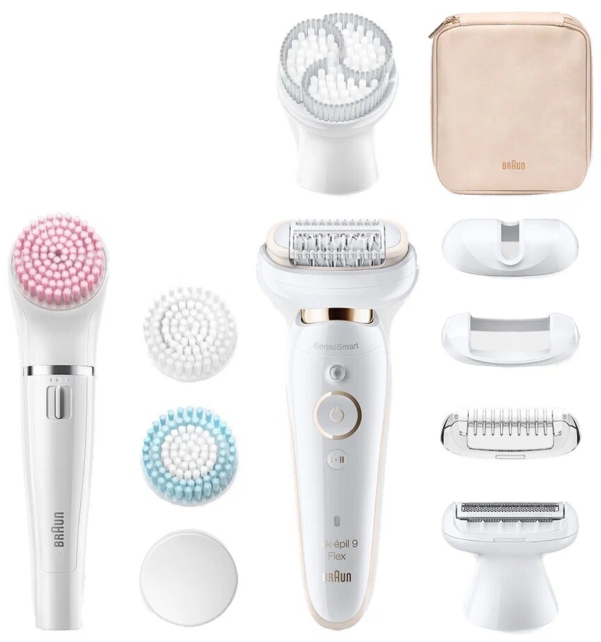 Эпилятор Braun SES 9100 Silk-epil 9 Flex Beauty Set + щетка для лица white