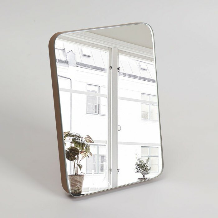 Зеркало складное-подвесное, зеркальная поверхность 17,7 x 12,7, цвет коричневый - фотография № 1