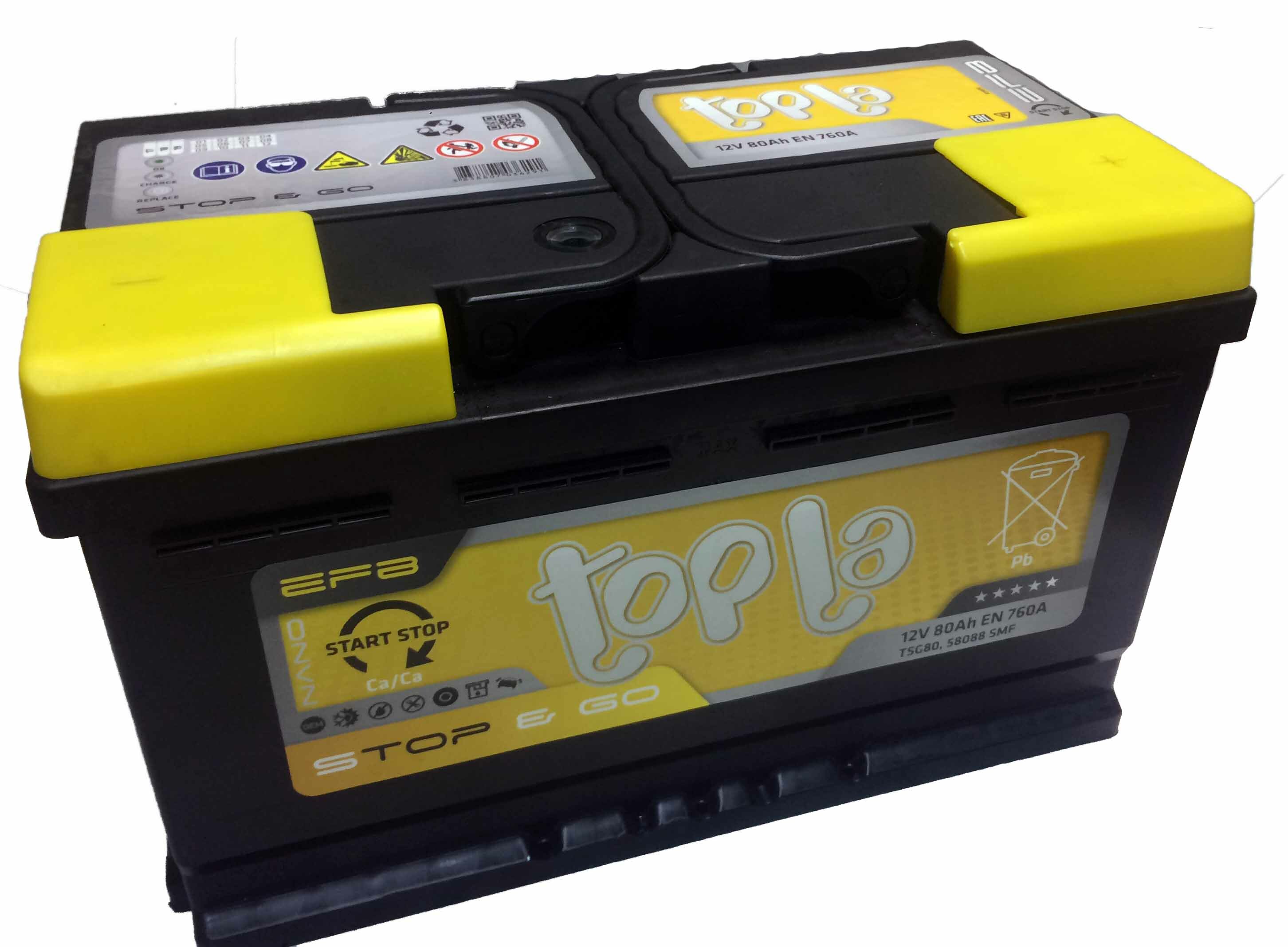 Автомобильный аккумулятор Topla EFB Stop&Go (112080), 80 А.ч