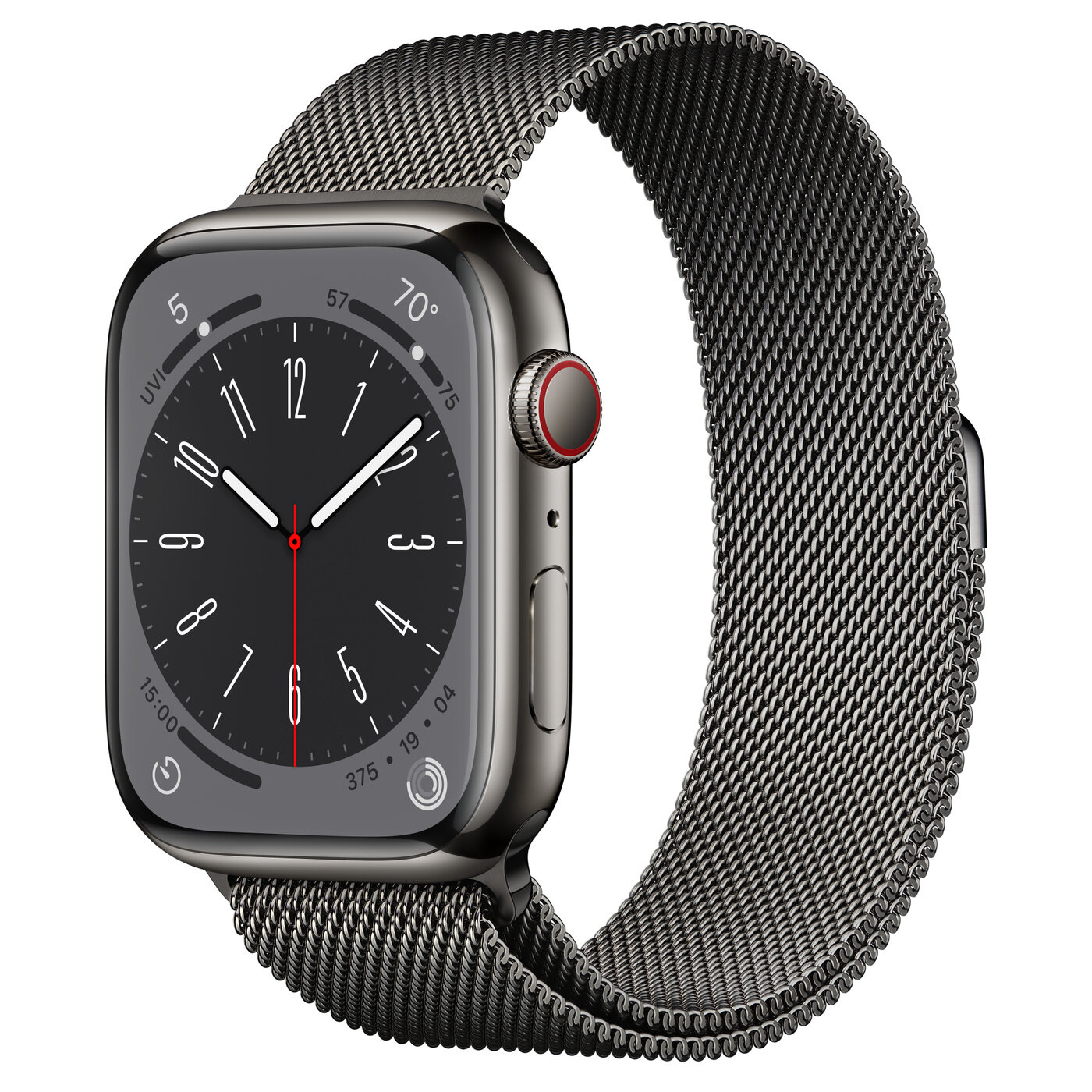 Умные часы Apple Watch Series 8 45 мм Graphite Stainless Steel Case, Graphite Milanese Loop