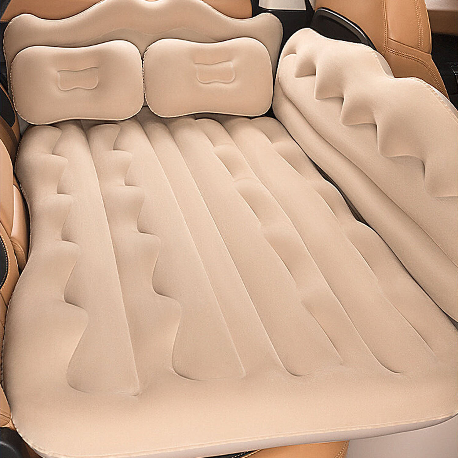 Матрас надувной в машину на заднее сиденье Wanderwells: двухсторонний, универсальный, из экологически чистых материалов, в комплекте с насосом - фотография № 1