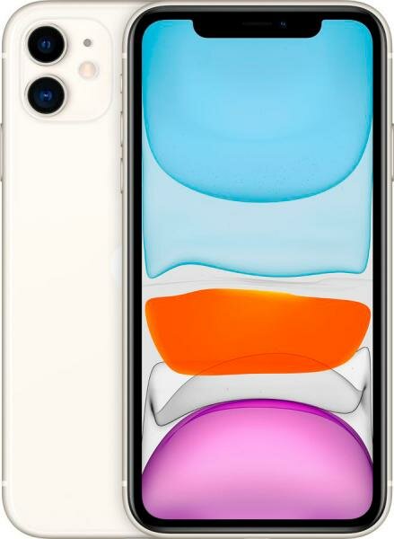 Смартфон Apple A2221 iPhone 11 64Gb белый моноблок 3G 4G 6.1 iPhone iOS 15 12Mpix 802.11 a/b/g/n/ac/ax NFC GPS TouchSc