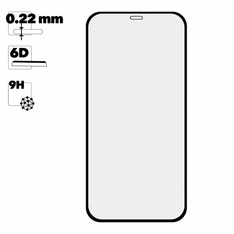 фото Защитное стекло WK Kingkong WTP-40 6D Curved HD для iPhone 12, 12 Pro с черной рамкой 0.22 мм