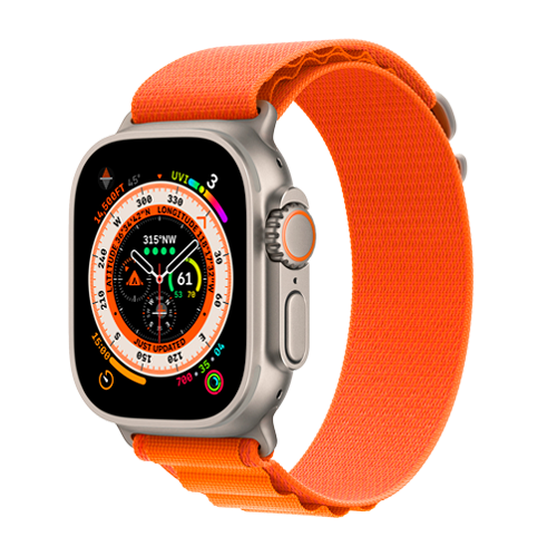 Умные часы Apple Watch Ultra 49 мм Titanium Case, титановый/оранжевый Alpine Loop, M (145-190)