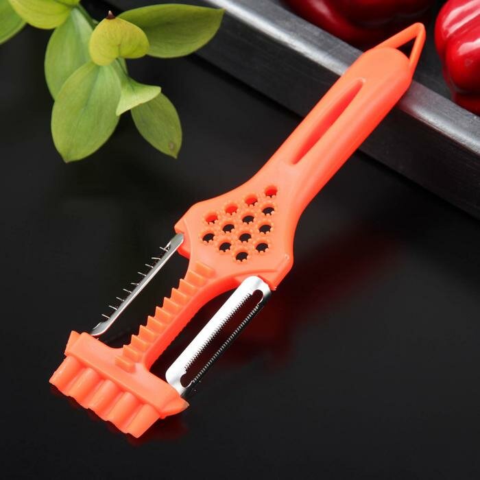 фото Овощерезка фигурная 5 в 1 Доляна, 21,5×6 см, цвет оранжевый