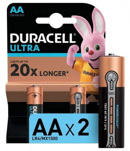 Элемент питания DURACELL Ultra LR6 AA бл 2