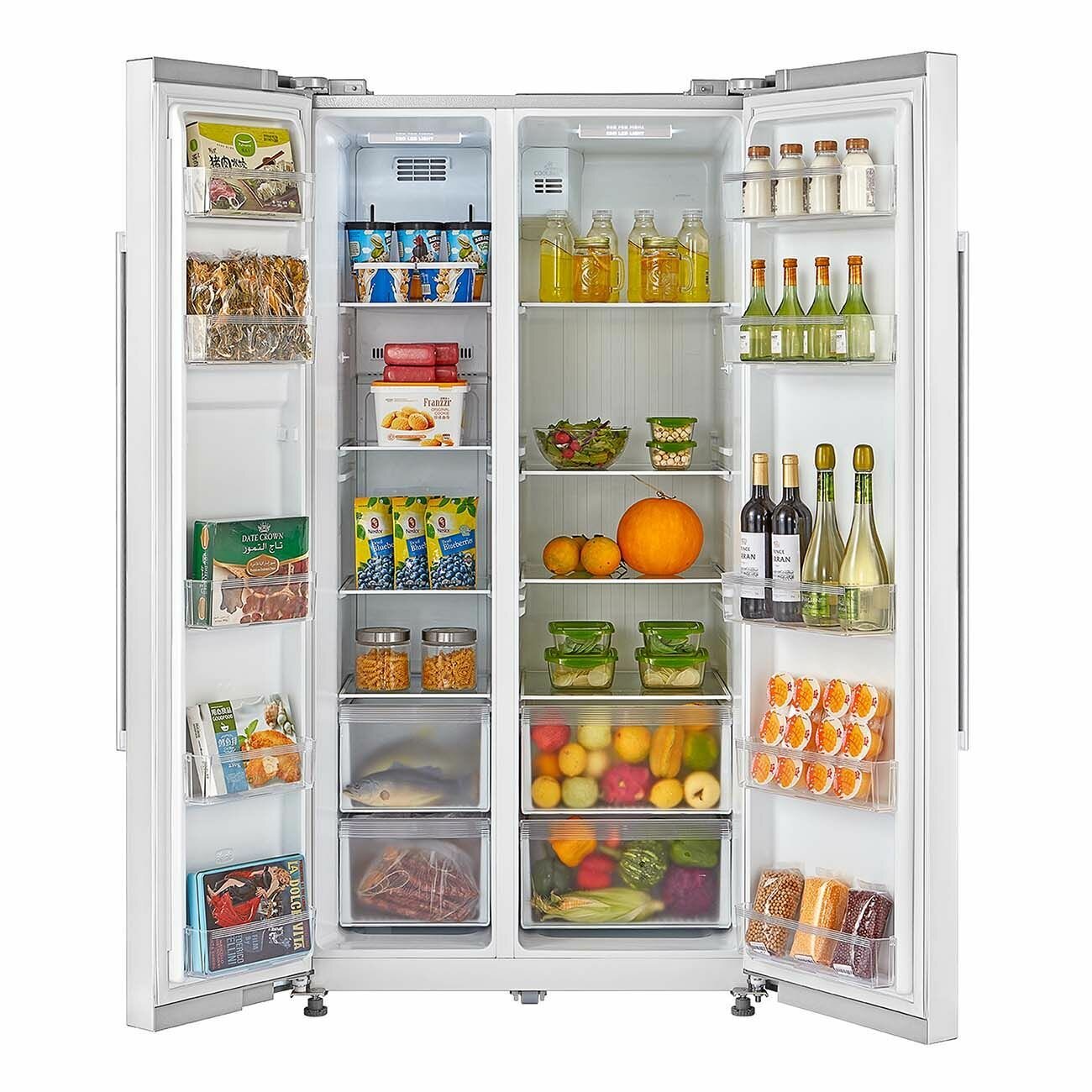 Холодильник MIDEA MRS 518 SNW1 Белое стекло Side by Side - фотография № 1