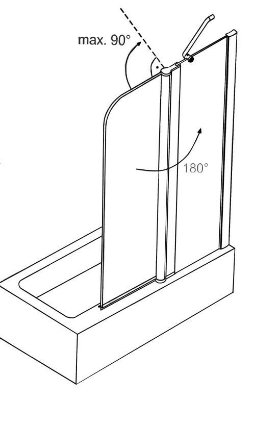 Шторка для ванны Azario MERRIT AZ-NF6221 1100700+400х1400 мм . Easy Clean профиль серебро AZ-NF6221 1100 - фотография № 4