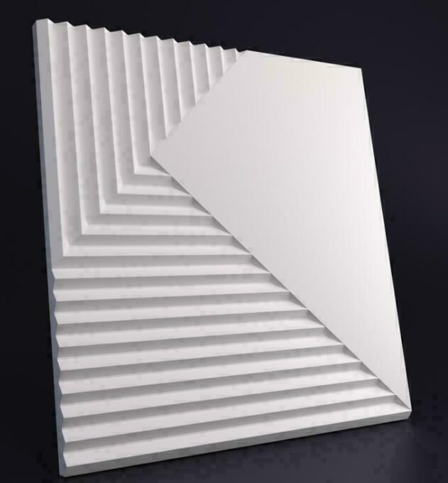 Стеновые 3D панели из наногипса под покраску 50х50см - фотография № 3
