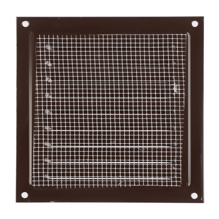 Решетка вентиляционная ZEIN Люкс РМ1515КР,150 х 150 мм, с сеткой, металлическая, коричневая - фотография № 2