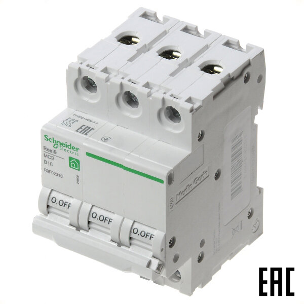 Автоматический выключатель на Din-рейку Schneider Electric Resi9 R9F02306 В6А/3п/ 6,0кА